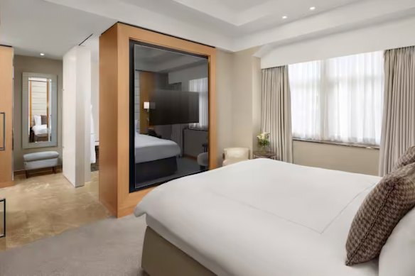 The King Deluxe room at the Conrad London St James, where rooms start at about $860 a night. 
