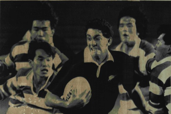 Paul Simonsson on debut in the All Blacks' 94-0 victory over Japan.