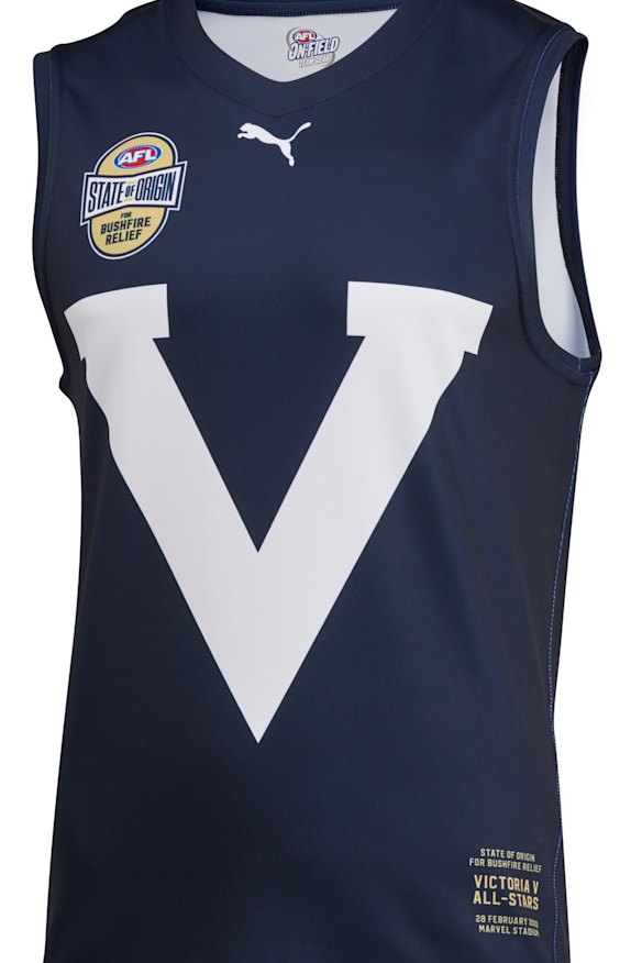 The jumper to be worn by the Vics next Friday night.