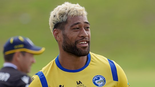 Parramatta Eels forward Makahesi Makatoa ahead of his NRL debut at the age of 28.