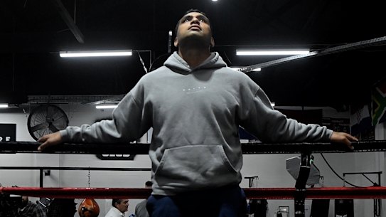 Tevita Pangai at the Bondi Boxing Club in Waterloo.