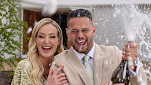 Block winners Britt and Taz celebrate their life-changing auction result