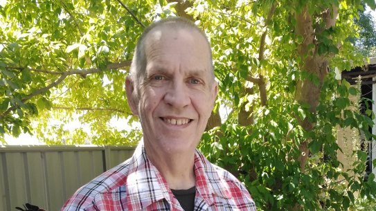 Liver transplant recipient Richard Betteridge at his home in Bendigo.