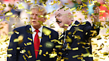FIFA president Gianni Infantino and US president Donald Trump at the FIFA World Cup final.