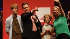 NSW Labor Chris Minns and wife Anna and family address the NSW Labor State Conference in Sydney