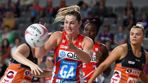 Swifts player Sophie Garbin during last year’s Super Netball season.