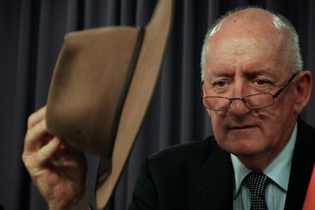Former Ambassador to the Holy See, Tim Fischer, addresses the National Press Club in Canberra, 2012.