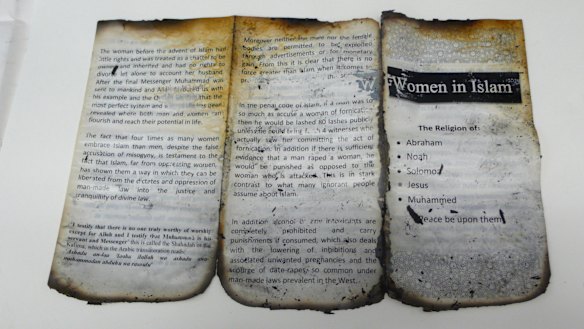 Religious material  seized from the crime scene.