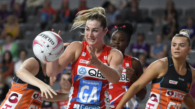 Swifts player Sophie Garbin during last year’s Super Netball season.