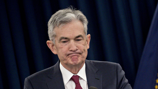US Federal Reserve Board chairman Jerome Powell during the news conference in Washington that followed the Fed's decision to raise US interest rates on Wednesday.