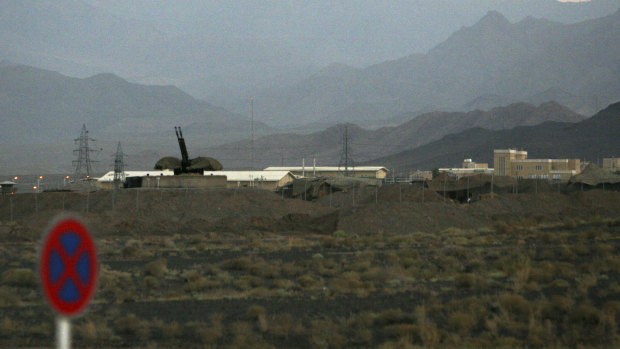 An anti-aircraft gun position at Iran's nuclear enrichment facility in Natanz, Iran. 