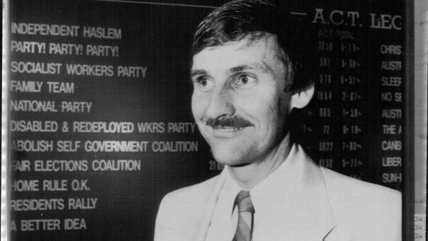 Dennis Stevenson from the Abolish Self-Government Coalition in 1989.  He was elected to the ACT's first government.