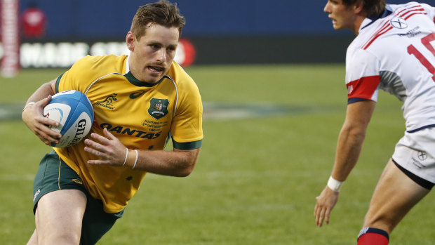 American dream: Bernard Foley in action for the Wallabies at Soldier Field, Chicago, in 2015.