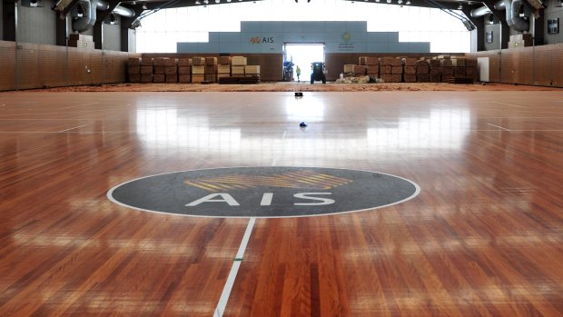 Basketball was one of eight foundation sports at the AIS. The training hall courts were resurfaced three years ago.