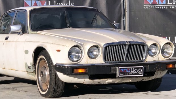 Sir Joh's car, a 1982 Jaguar, is for sale.