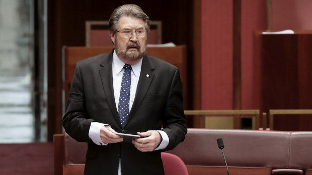 Senator Derryn Hinch supports a tax cut from 30 to 25 per cent for companies with a turnover of less than $500 million.