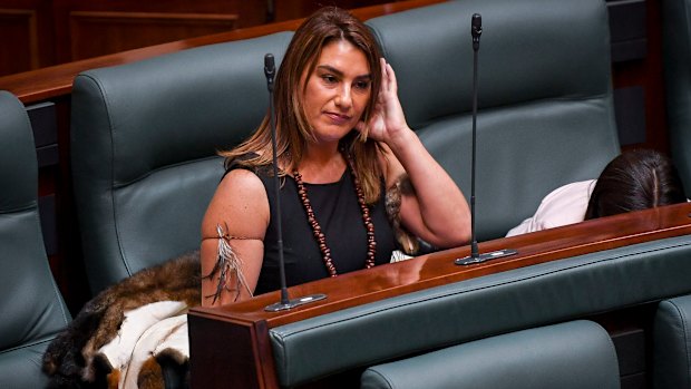 Lidia Thorpe makes her first speech as a Greens MP at the Parliament House.