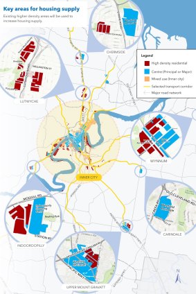 Where Brisbane City Council plans to increase density to boost housing supply.