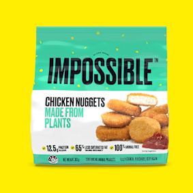 Impossible Foods’ plant-based chicken nuggets, as shown on the company’s website.