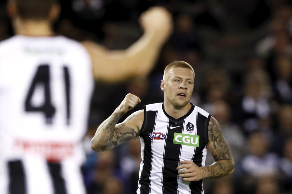 Jordan De Goey led the way for the Magpies against North Melbourne.