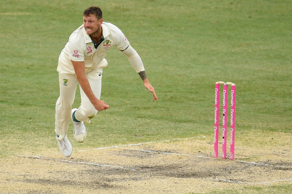 James Pattinson during the last of his 21 Test matches, against New Zealand at the SCG. 