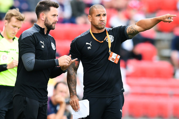 Melbourne City coach Patrick Kisnorbo, right, doesn't see a problem with his side's disciplinary record. 