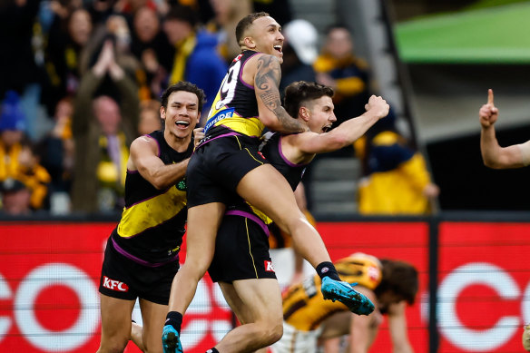 Daniel Rioli, Shai Bolton and Liam Baker all look set to leave Richmond. The latter two are in Fremantle’s sights.