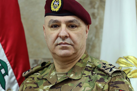 Lebanese Army Commander General Joseph Aoun allowed soldiers to take on outside work during the financial crisis.