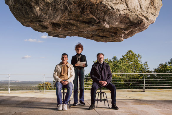 From left, Antonio Banderas, Penelope Cruz and Oscar Martinez in Official Competition.