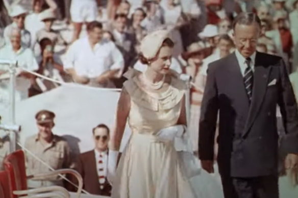 Queen Elizabeth II at Bondi Beach during her 1954 tour of Australia.
