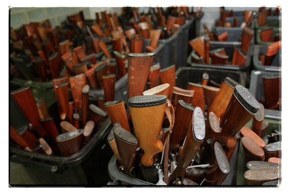 Weapons collected in 1997 during the buyback that was part of John Howard’s gun control reforms.