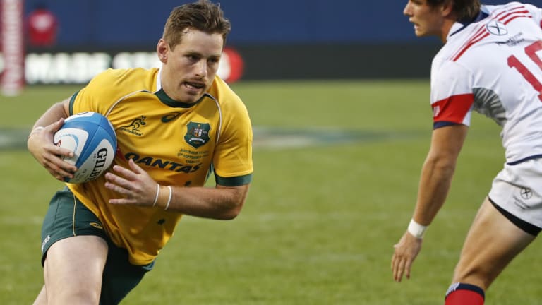 American dream: Bernard Foley in action for the Wallabies at Soldier Field, Chicago, in 2015.