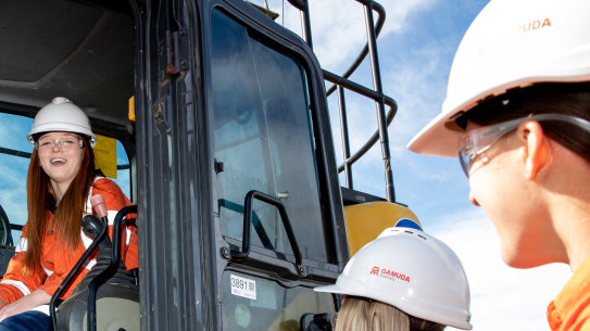 CathWest Innovation College in Western Sydney allows students to get a taste of an occupation like at this future Sydney Metro site in Clyde.