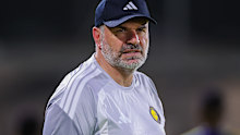 Ange Postecoglou is pictured during an Al Nassr training session