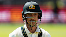 Australia’s Nic Maddinson walks back to the pavilion after his dismissal in the second Test.