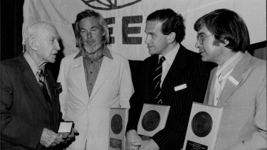 Craig McGregor (second from left)  at the presentation of the 1980 Earth Week Awards. 