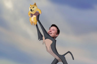 One of many memes posted or reposted by Musk. Apparent jokes referencing Dogecoin have seen the currency explode in value.