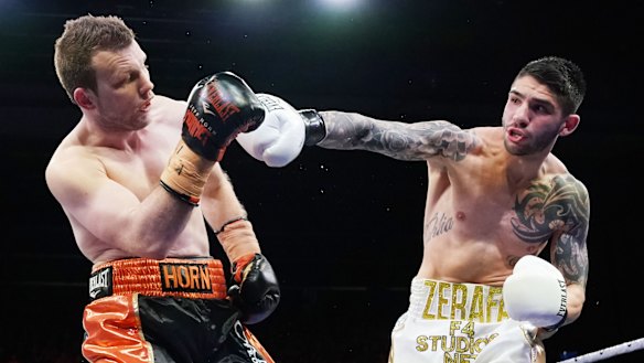 Michael Zerafa (right) shocked Jeff Horn in the 'Battle of Bendigo'. 