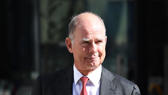 IOOF chief executive Christopher Kelaher is seen leaving the banking royal commission. 