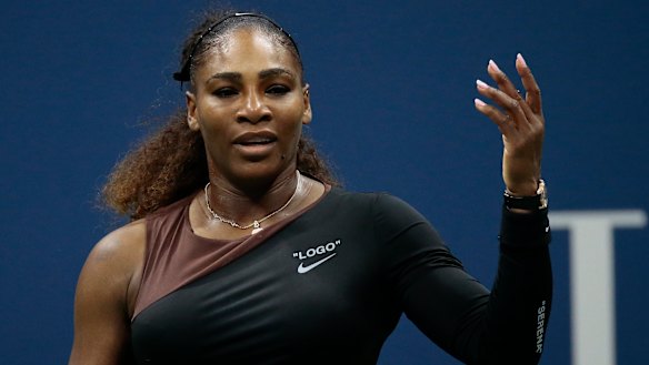 Serena Williams sports the Nike logo during her controversial US Open final.