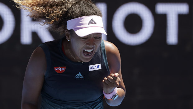 Naomi Osaka fights back from a set down on Saturday.