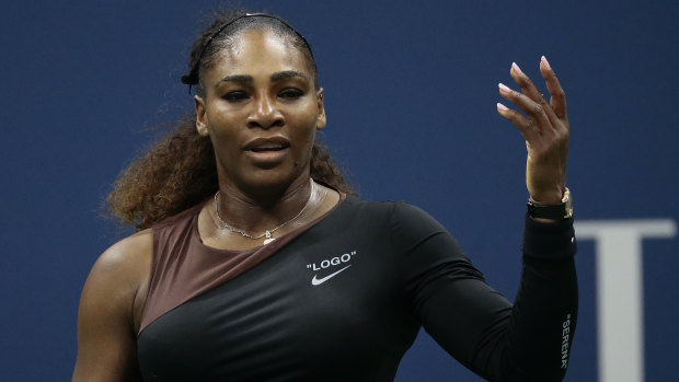Serena Williams sports the Nike logo during her controversial US Open final.
