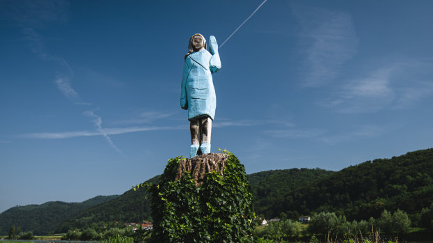 Ales Zupevc's sculpture of Melania Trump, set in the fields near the town of Sevnica, the US first lady’s hometown.