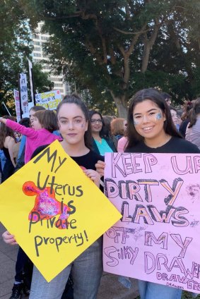 Jolie Kucinskas (left), who attended the rally with her friend Madeleine Ponferrada, says she was "in awe" at the turn out. 