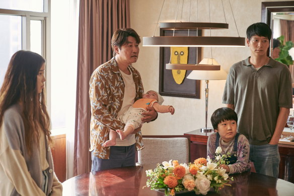 From left, Lee Ji-eun, Song Kang-ho, Seung-soo Im and Gang Dong-won in Broker.