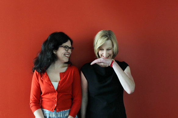 Hamilton superfans Annabel Crabb (left) and Leigh Sales.