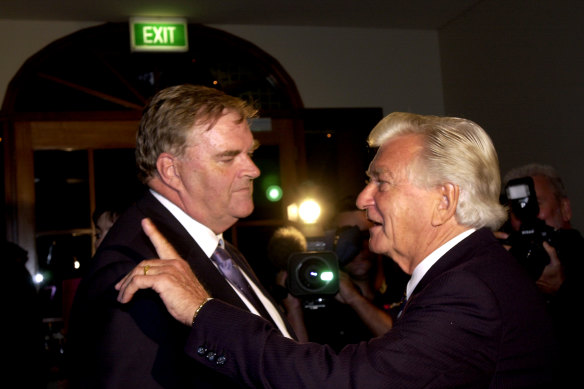 Kim Beazley with his mentor Bob Hawke.