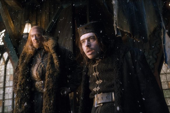 (At left) as the Master of Laketown in 2013’s The Hobbit: The Desolation of Smaug.