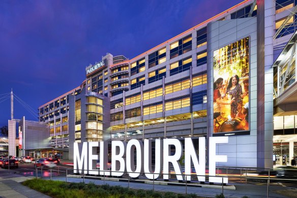 The hotel faces the airport terminals.