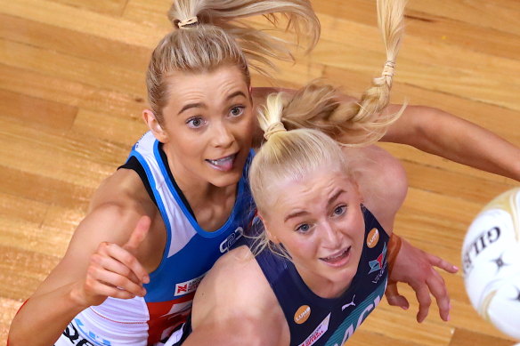 Melbourne Vixen Jo Weston (right) argued that players were not consulted over the move. 

